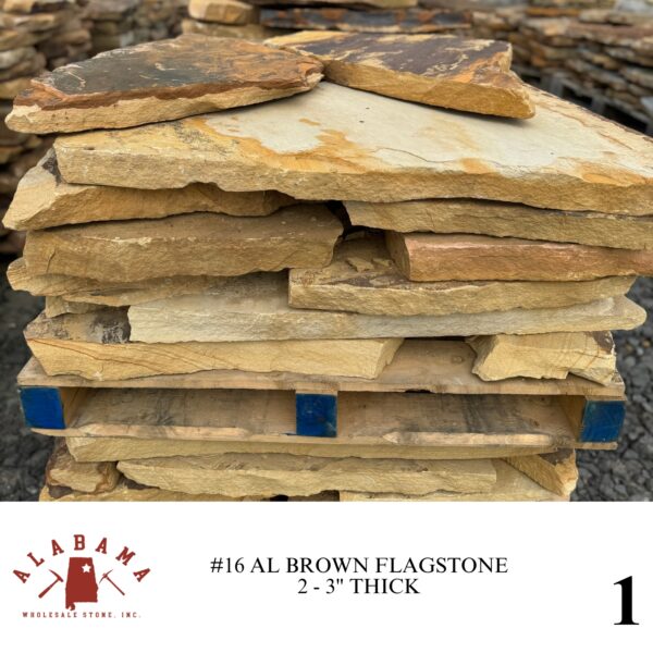 #016 ALABAMA BROWN FLAGSTONE 2-3" THICK