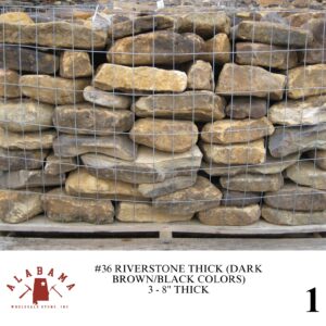 #036 RIVERSTONE STACK (DARK BROWN & BLACK COLORS) 3-8" THICK