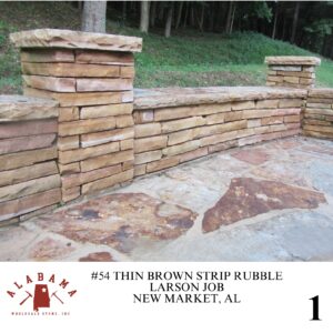 #054 ALABAMA THIN BROWN STRIP RUBBLE 2 - 5" THICK FULL COLOR RANGE