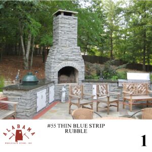 #055 ALABAMA THIN BLUE STRIP RUBBLE 2 - 5" THICK