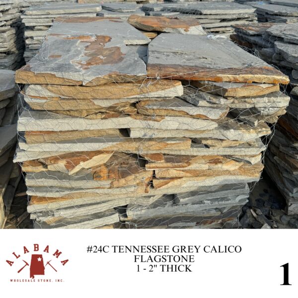 #024C TENNESSEE GREY CALICO FLAGSTONE 1-2" THICK