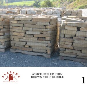 #078B TUMBLED ALABAMA THIN BROWN STRIP RUBBLE 2-5" THICK (NON-STOCK ITEM)