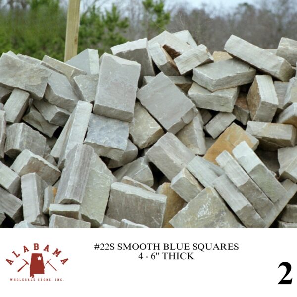 #022S ALABAMA BLUE SQUARED RUBBLE SMOOTH (RANDOM CUTS ONLY) - Image 2