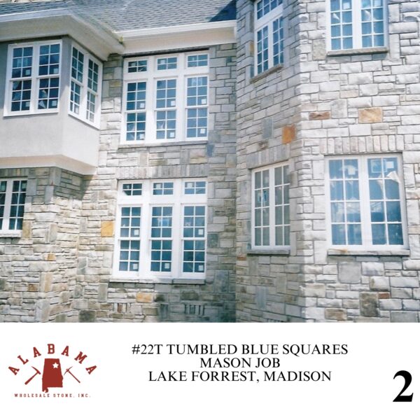 #022T TUMBLED ALABAMA BLUE SQUARED RUBBLE (SMOOTH OR TEXTURED) - Image 2