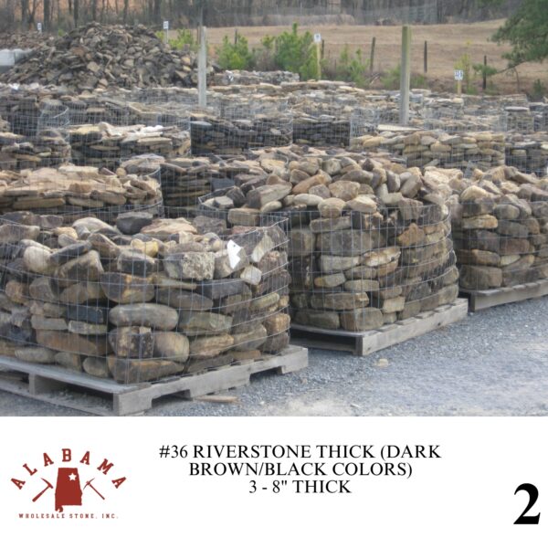 #036 RIVERSTONE STACK (DARK BROWN & BLACK COLORS) 3-8" THICK - Image 2