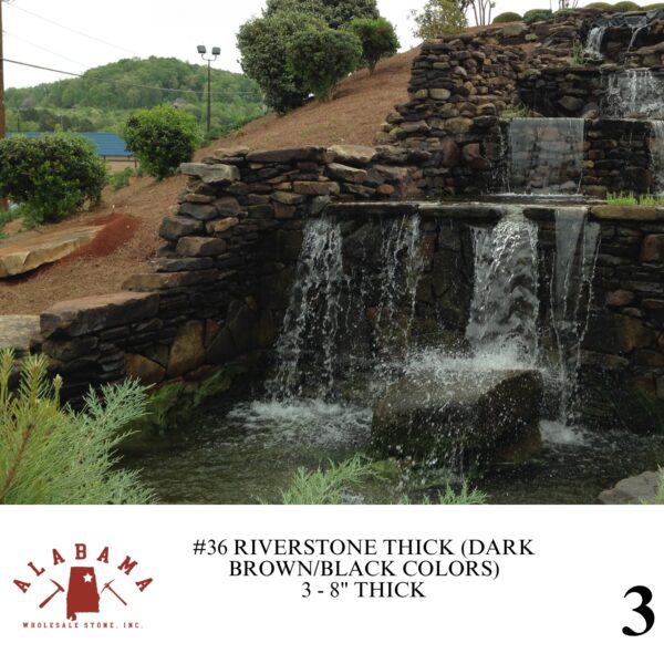 #036 RIVERSTONE STACK (DARK BROWN & BLACK COLORS) 3-8" THICK - Image 3