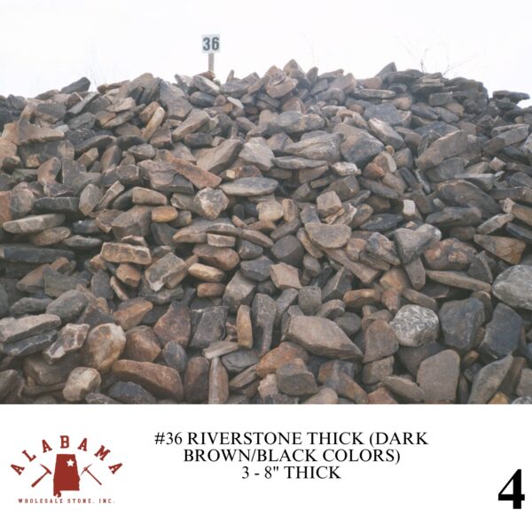 #036 RIVERSTONE STACK (DARK BROWN & BLACK COLORS) 3-8" THICK - Image 4
