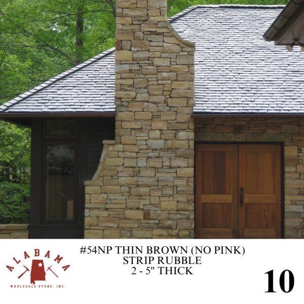 #054NP ALABAMA THIN BROWN NO PINK STRIP RUBBLE 2-5" THICK - Image 10
