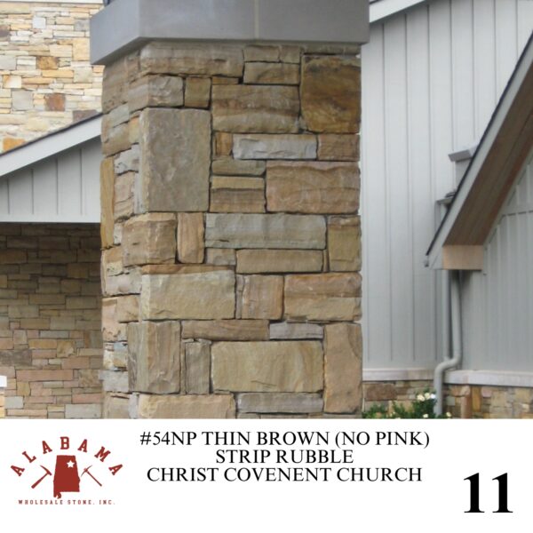 #054NP ALABAMA THIN BROWN NO PINK STRIP RUBBLE 2-5" THICK - Image 11