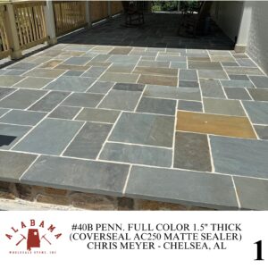 #040B PENN. BLUESTONE FULL COLOR 1.5" THICK RANDOM SAWED PATTERN 24" X 30" OR LESS