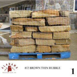 #013 ALABAMA BROWN THIN RUBBLE 2-5" THICK