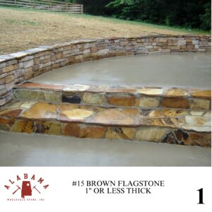 #015 ALABAMA BROWN FLAGSTONE 1" OR LESS THICK