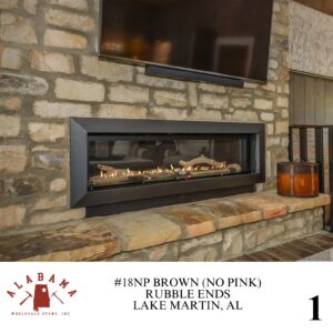 #018NP ALABAMA BROWN (NO PINK) RUBBLE ENDS 3-8" THICK
