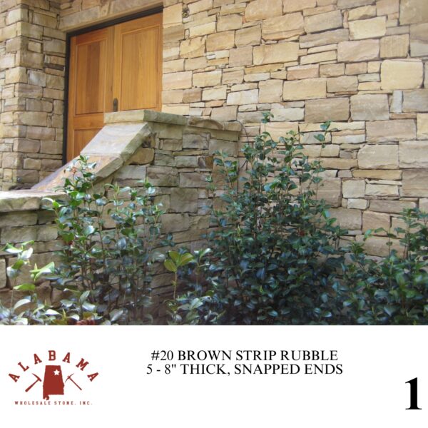 #020 ALABAMA BROWN STRIP RUBBLE 5-8" THICK (SNAPPED ENDS)
