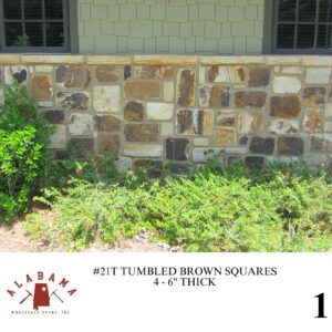 #021T TUMBLED ALABAMA BROWN SQUARED RUBBLE (RANDOM CUTS ONLY)
