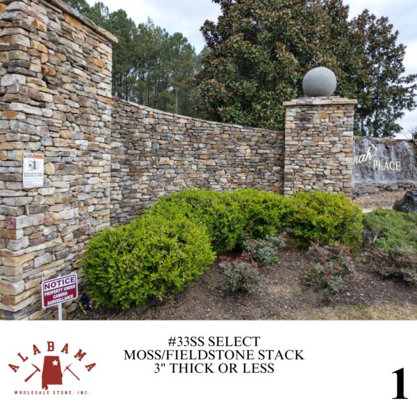 #033SS SELECT MOSS/FIELDSTONE STACK 3" OR LESS THICK