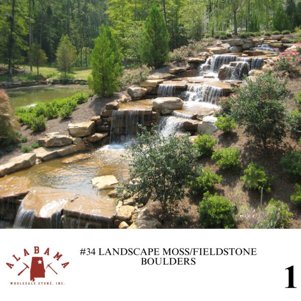 #034 LANDSCAPE MOSS/FIELDSTONE BOULDERS
