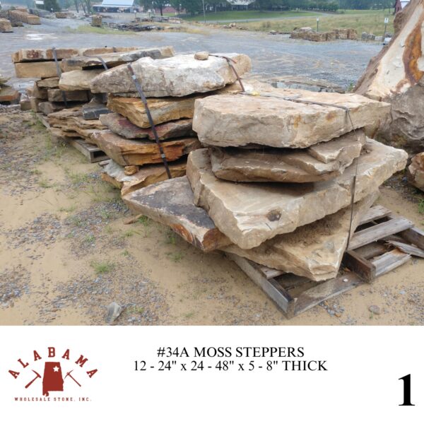 #034A MOSS STEPPERS (WHEN AVAILABLE) 24-48" x 24-48" x 5-8" THICK