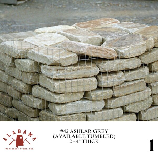 #042 ASHLAR GREY 2-4" THICK (AVAILABLE TUMBLED)