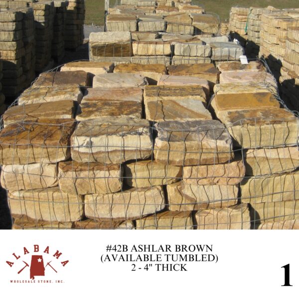 #042B ASHLAR BROWN 2 - 4" THICK (AVAILABLE TUMBLED)
