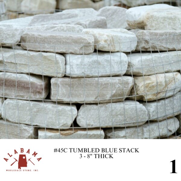 #045C TUMBLED BLUE STACK 3-8" THICK