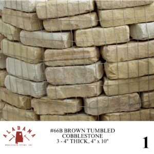 #066B TUMBLED COBBLESTONE 4" x 10" BROWN 3-4" THICK