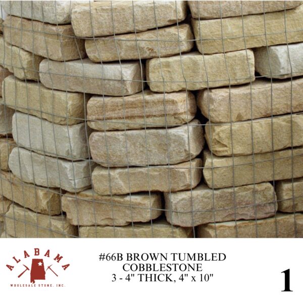 #066B TUMBLED COBBLESTONE 4" x 10" BROWN 3-4" THICK