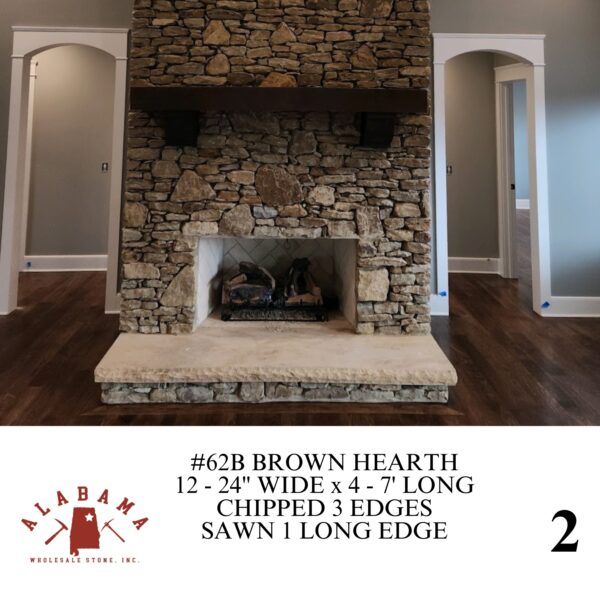 #062B BROWN MANTLE 12-24" WIDE x 4-7' LONG (CHIPPED 3 EDGES, SAWN 1 LONG EDGE) - Image 2