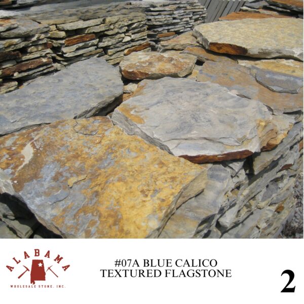 #007A ALABAMA BLUE CALICO TEXTURED FLAGSTONE 1-2" THICK - Image 2