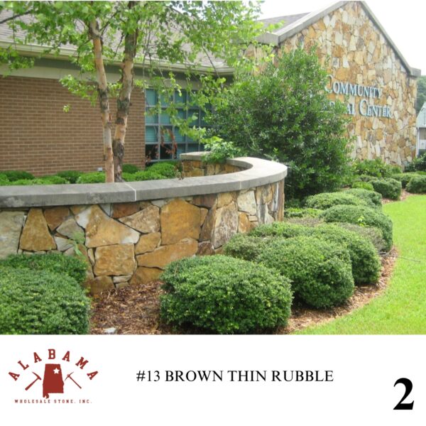#013 ALABAMA BROWN THIN RUBBLE 2-5" THICK - Image 2