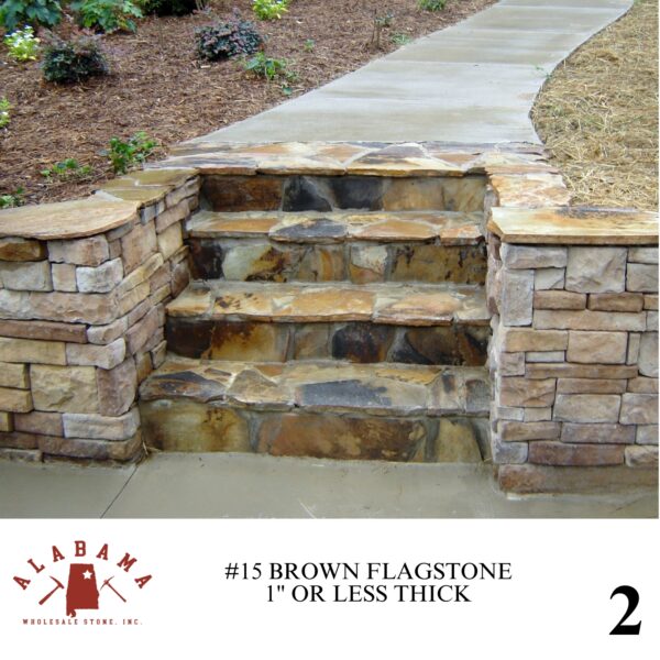 #015 ALABAMA BROWN FLAGSTONE 1" OR LESS THICK - Image 2
