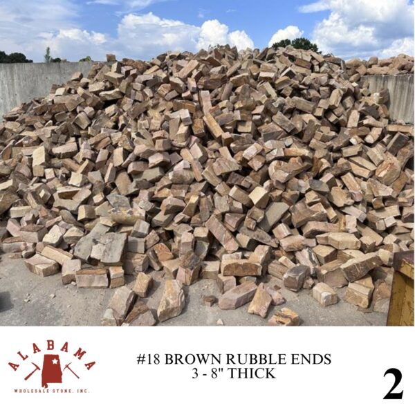 #018 ALABAMA BROWN RUBBLE ENDS 3-8" THICK - Image 2