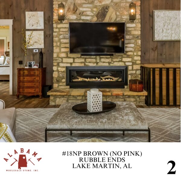 #018NP ALABAMA BROWN (NO PINK) RUBBLE ENDS 3-8" THICK - Image 2