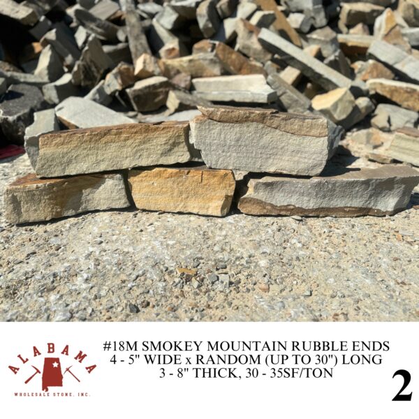 #018M ALABAMA SMOKEY MOUNTAIN RUBBLE ENDS 3-8" THICK - Image 2