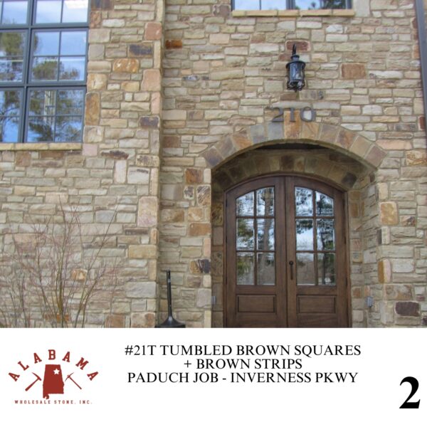 #021T TUMBLED ALABAMA BROWN SQUARED RUBBLE (RANDOM CUTS ONLY) - Image 2