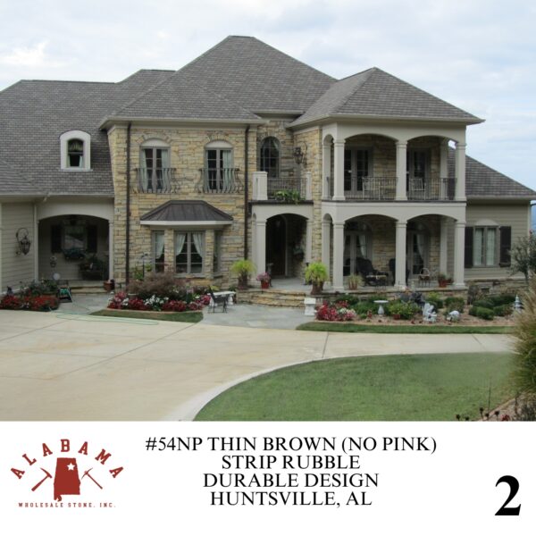 #054NP ALABAMA THIN BROWN NO PINK STRIP RUBBLE 2-5" THICK - Image 2