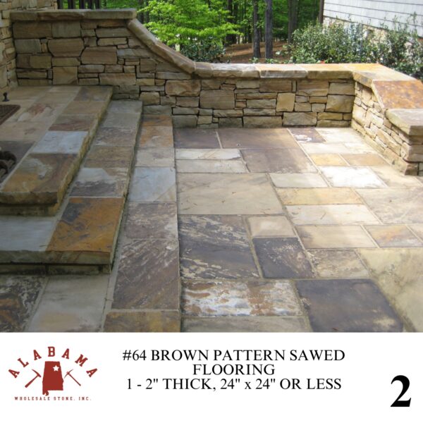 #064 BROWN PATTERN SAWED FLOORING 24" X 24" OR LESS 1- 2" THICK - Image 2