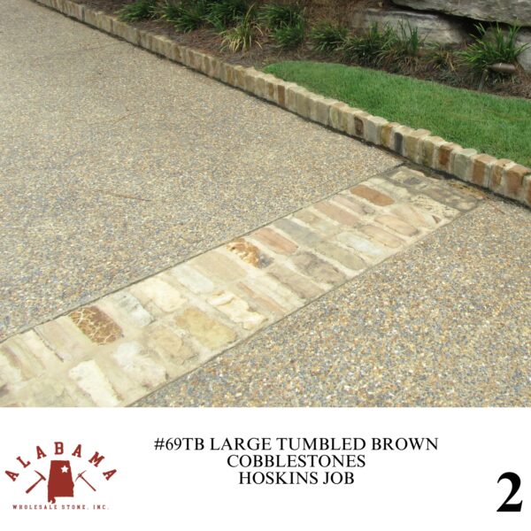 #069TB TUMBLED LARGE COBBLESTONE 6" x 12" BROWN 5-6" THICK - Image 2