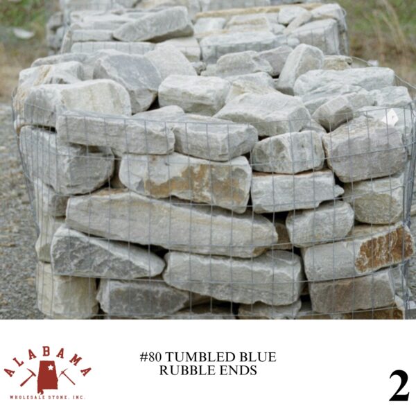 #080 TUMBLED ALABAMA BLUE RUBBLE ENDS 3-8" THICK (NON-STOCK ITEM) - Image 2