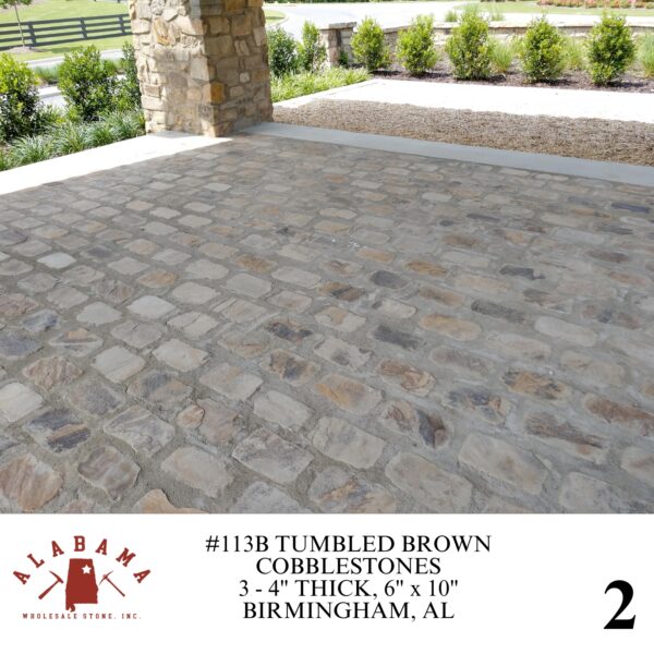 #113B TUMBLED COBBLESTONE 6" x 10" BROWN 3-4" THICK - Image 2