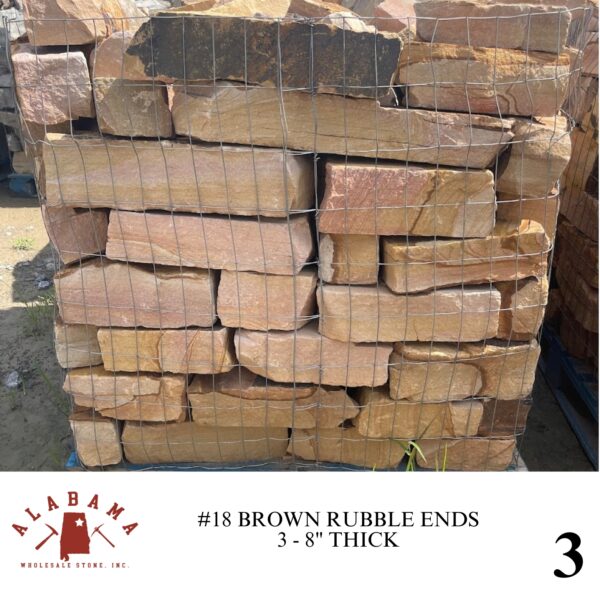 #018 ALABAMA BROWN RUBBLE ENDS 3-8" THICK - Image 3