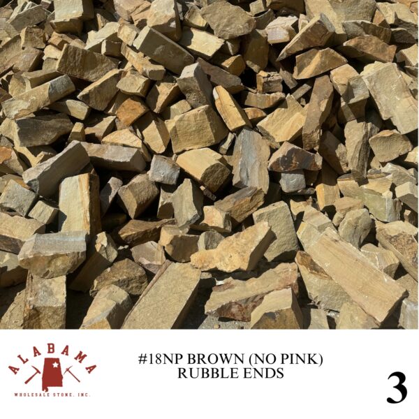 #018NP ALABAMA BROWN (NO PINK) RUBBLE ENDS 3-8" THICK - Image 3