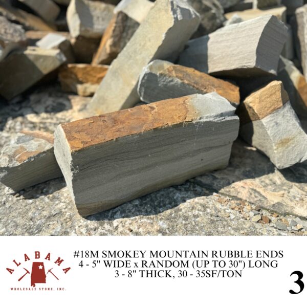 #018M ALABAMA SMOKEY MOUNTAIN RUBBLE ENDS 3-8" THICK - Image 3