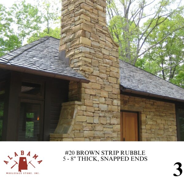 #020 ALABAMA BROWN STRIP RUBBLE 5-8" THICK (SNAPPED ENDS) - Image 3