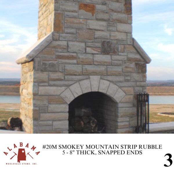 #020M SMOKEY MOUNTAIN STRIP RUBBLE 5-8" THICK (SNAPPED ENDS) - Image 3