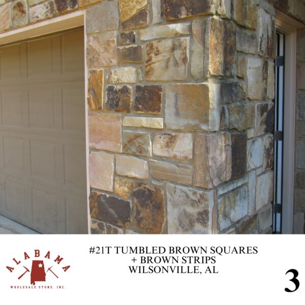 #021T TUMBLED ALABAMA BROWN SQUARED RUBBLE (RANDOM CUTS ONLY) - Image 3