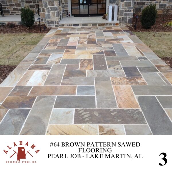 #064 BROWN PATTERN SAWED FLOORING 24" X 24" OR LESS 1- 2" THICK - Image 3