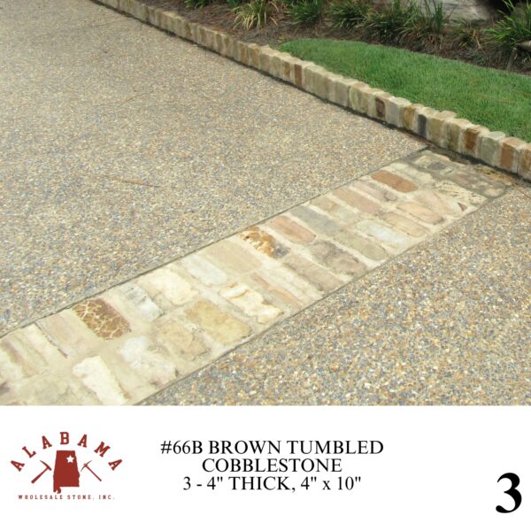 #066B TUMBLED COBBLESTONE 4" x 10" BROWN 3-4" THICK - Image 3