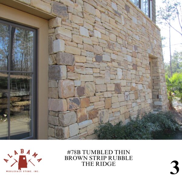 #078B TUMBLED ALABAMA THIN BROWN STRIP RUBBLE 2-5" THICK (NON-STOCK ITEM) - Image 3