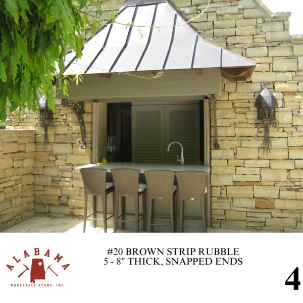 #020 ALABAMA BROWN STRIP RUBBLE 5-8" THICK (SNAPPED ENDS) - Image 4